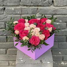 Цветочная композиция из Розы в коробке в Вознесенской Краснодарского края