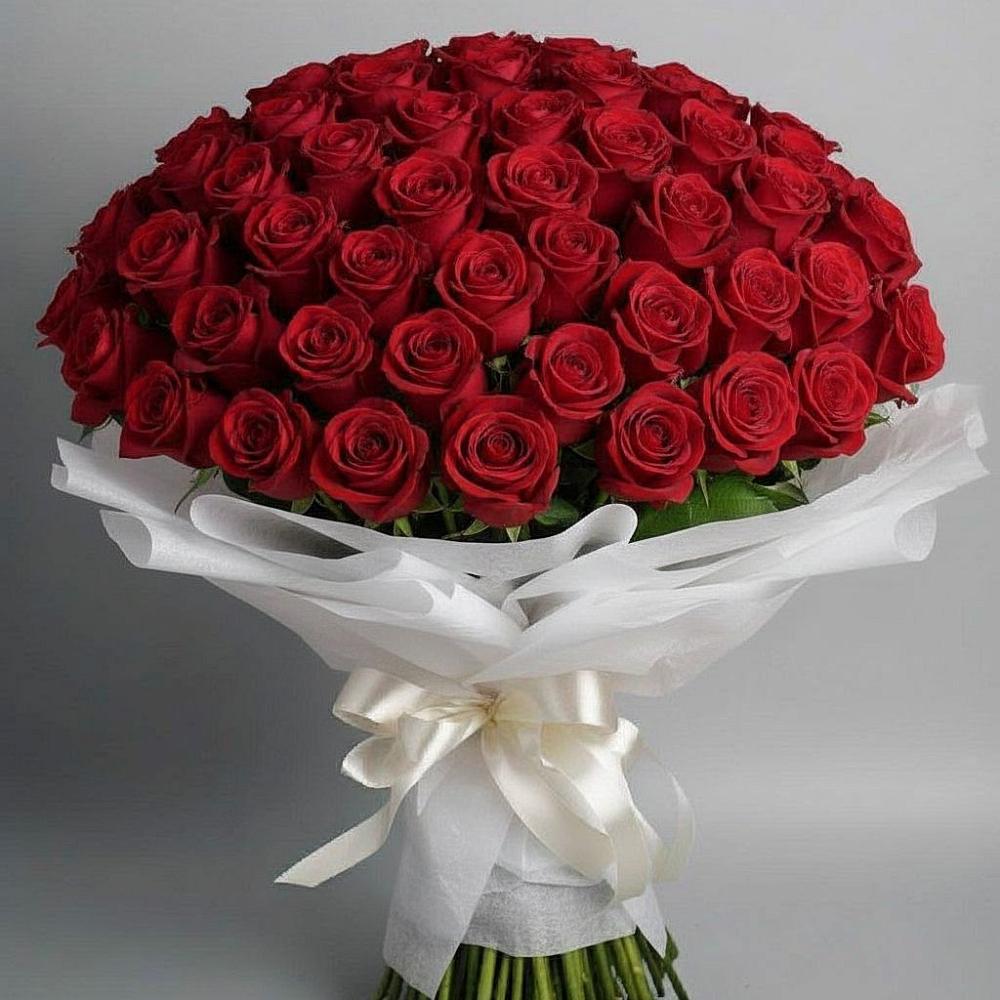 Букет 101 Красная роза Блэк Мэджик в Вознесенской Краснодарского края