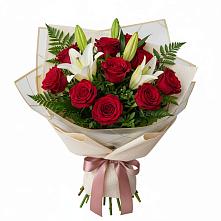 Букет цветов из:  Лилии и Розы #REPLACE_PRED# Вознесенской Краснодарского края