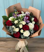 Букет цветов из:  Розы и Альстромерии #REPLACE_PRED# Вознесенской Краснодарского края
