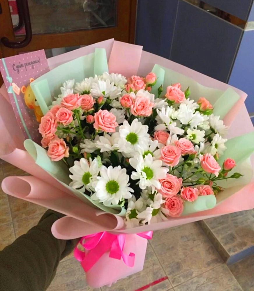 Букет цветов из: Розы и Хризантемы в Вознесенской Краснодарского края