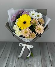 Букет цветов из:  Розы, Герберы и Хризантемы в Вознесенской Краснодарского края