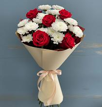 Букет цветов из:  Розы и Хризантемы в Вознесенской Краснодарского края