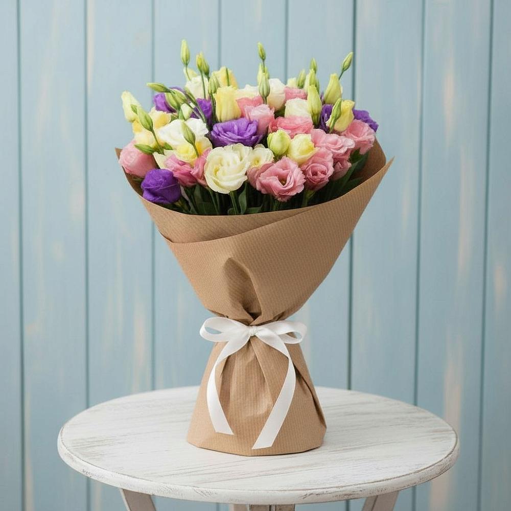 Букет цветов из: Лизиантусы в Вознесенской Краснодарского края