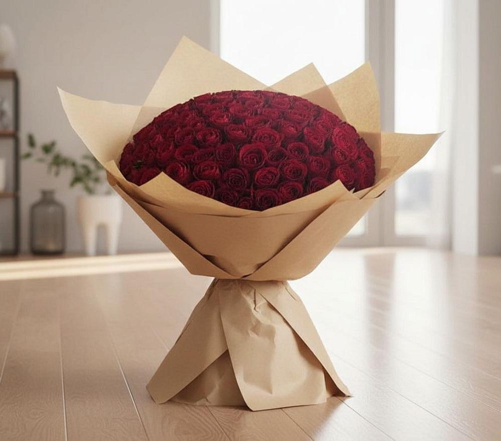 Букет 101 Красная роза в Вознесенской Краснодарского края
