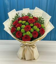 Букет цветов из:  Розы и Хризантемы в Вознесенской Краснодарского края