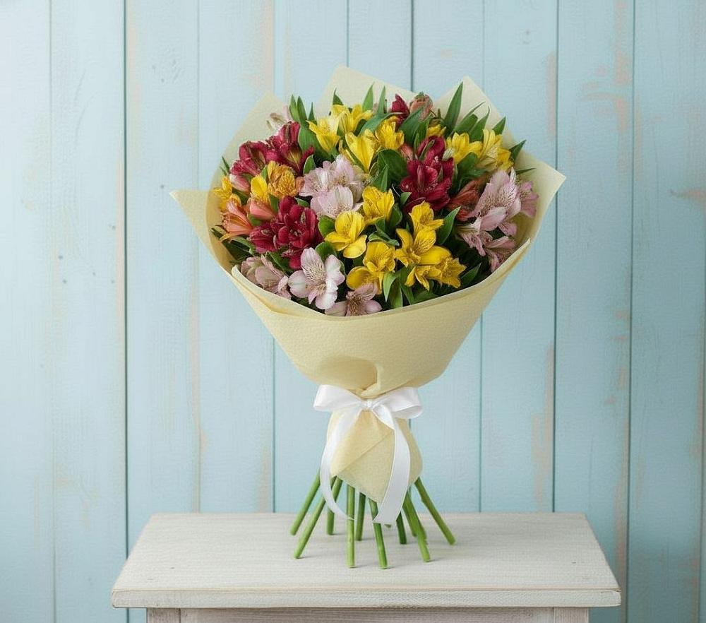 Букет цветов из: Альстромерии в Вознесенской Краснодарского края