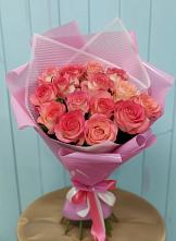 Букет 15 Розовых роз Равель в Вознесенской Краснодарского края