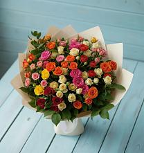 Букет Микс из разноцветных кустовых роз #REPLACE_PRED# Вознесенской Краснодарского края