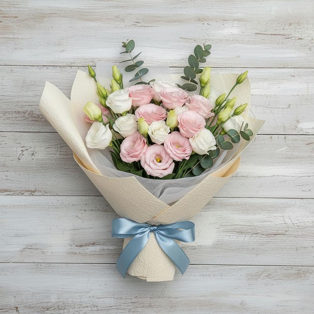 Букет цветов из: Лизиантусы в Вознесенской Краснодарского края